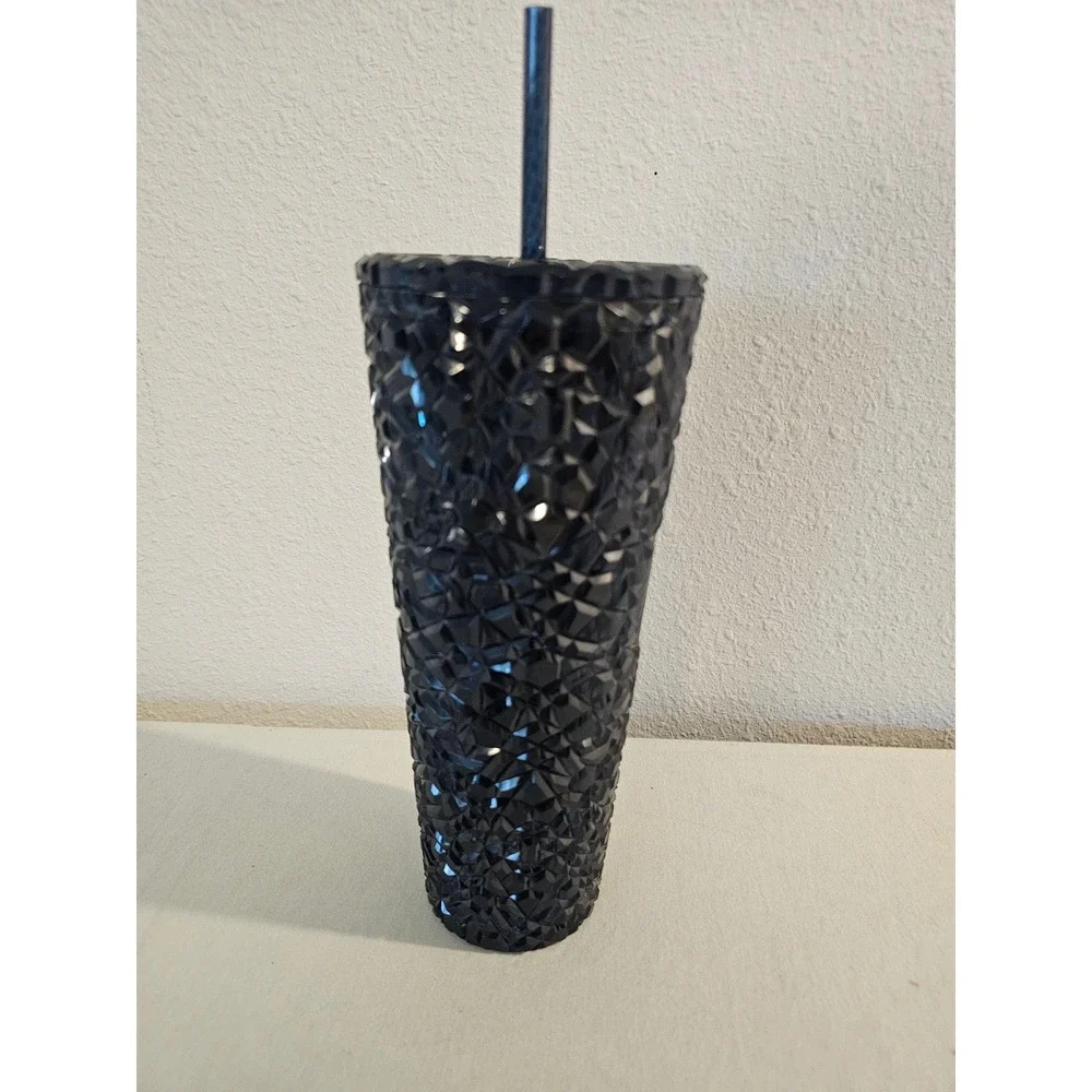Starbucks 24oz Tumbler midnight Blue Bling Studded Cold Cup Jewel Collection